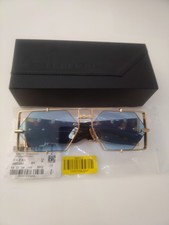 New Cazal Square Gold Havana Blue Tint Sunglasses Hot Summer