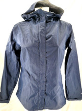 NEW Columbia Arcadia Navy Blue Zip Lined Hooded Windbreaker rain Jacket Womens M