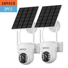 2pcs 4MP Wireless Solar Camera IP PTZ WiFi Audio for CCTV Security System