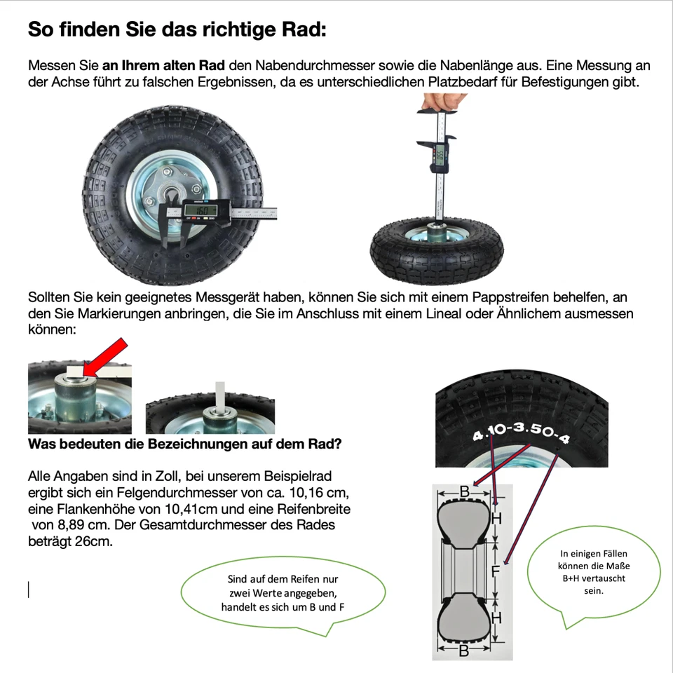 2 x Frosal Rad Sackkarre Sackkarrenrad Bollerwagen Luftrad 4.10/3.50 - 2 Reifen - Bild 2 von 4