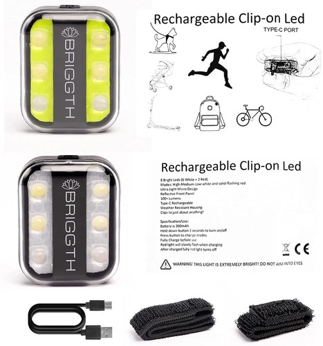 Clip on Laufen LED hellgrün zum Joggen in der Nacht - Bild 3 von 8
