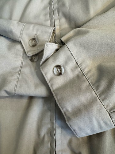 Grandpa Jacket Vtg 70s 80s Beige Cotton Zip Pockets Golf Large Tall Windbreaker - Picture 3 of 5