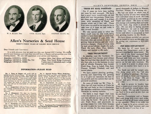 Seeds Fruits Trees & Vines 1927 Catalog Allens Nurseries & Seed House Geneva OH - Picture 2 of 7