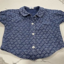 Vintage Lacoste Girls 3T Shirt Blue Floral Print