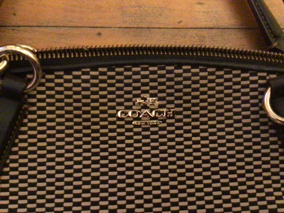 Bolso de Mano Coach New York Negro/Marrón Cuadros Latón Nº1661 F57244 Foto 2 de 4