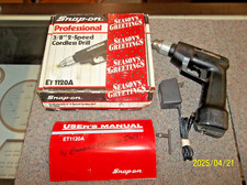 VINTAGE SNAP ON CORDLESS DRILL ET1120A 7.2V WITH CHARGER AND CHUCK KEY - WORKS 