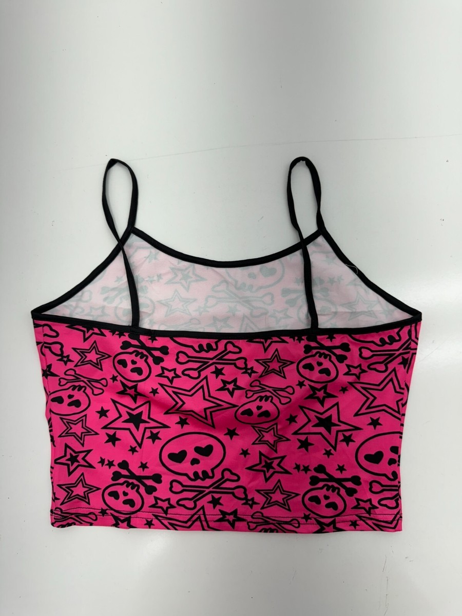 Shein Pink Black Skull Graphic Print Tank Girls Size large