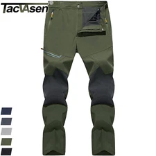 Mens Snow Pants Hiking Outdoor Waterproof Pants Cargo Work 4 Pocket Casual Pants
