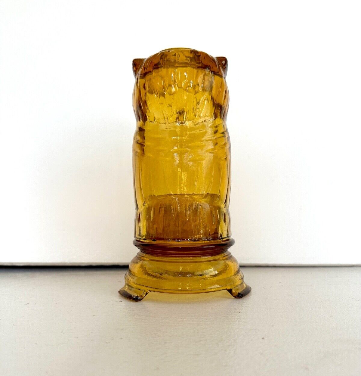 Mosser Glass Harvest Gold Owl Fairy Lamp eBay