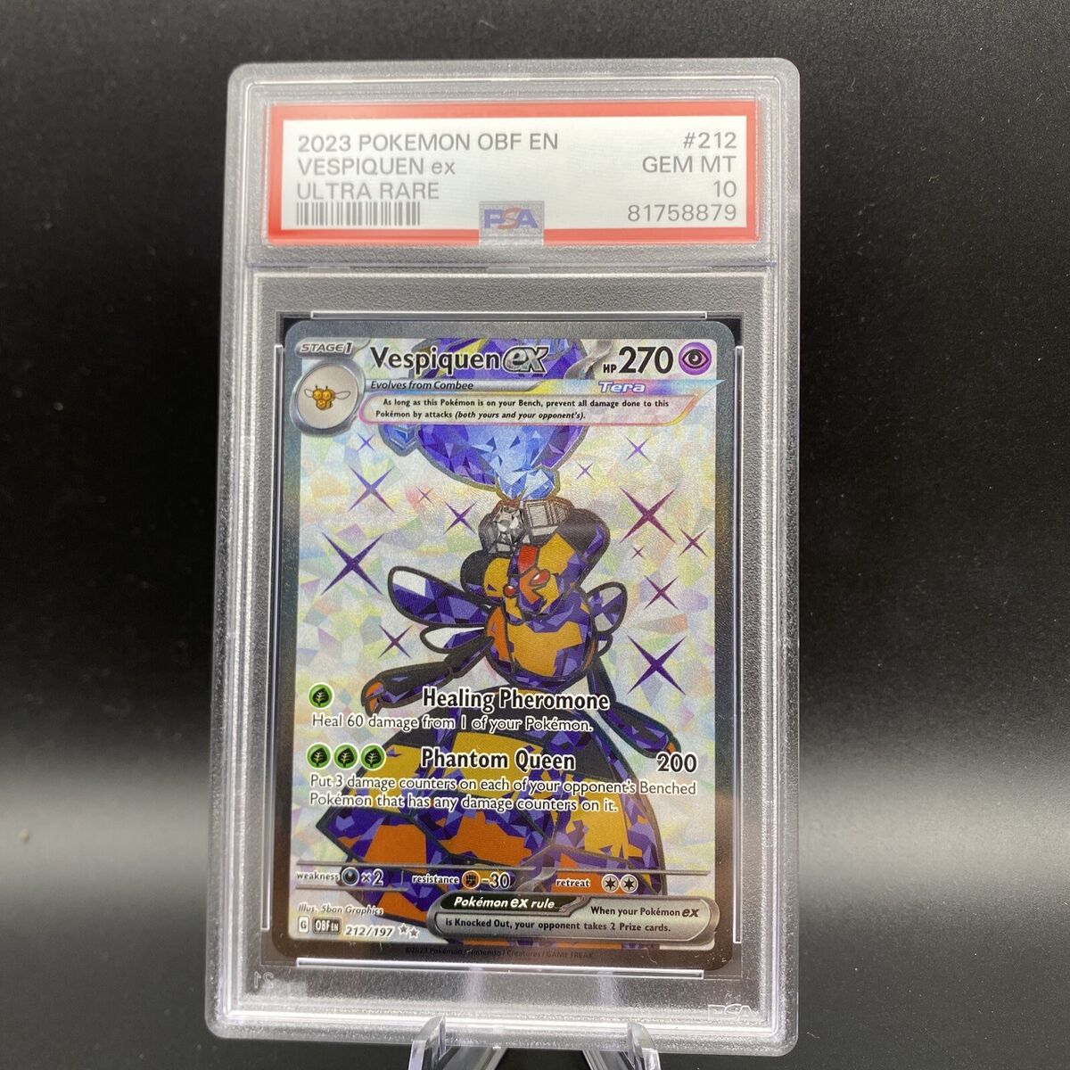 PSA 10 Gem Mint 2023 Pokemon Obsidian Flames Vespiquen EX PSA 10 Gem Mint 2023 Pokemon Obsidian Flames Vespiquen EX