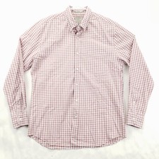 J Crew Shirt Men Med Pink White Stretch Performance Secret Wash Organic Cotton