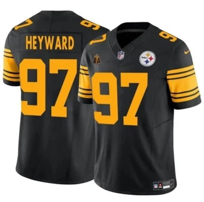 #97 Cameron Heyward FUSE and Walter Payton patch Color Rush sewn jersey