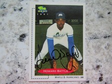 Blue Jays Howard Battle Signed Autographed 1991 Classic Myrtle Beach Hurricanes