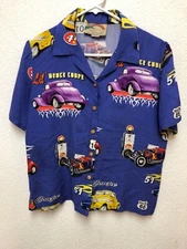 PARADISE FOUND FORD DEUCE COUPE  HAWAII 100% RAYON MEN SHIRT SMALL EXCELLENT !!!