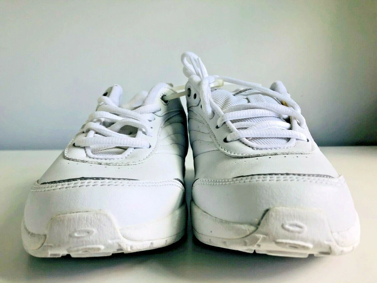 Nike womens white leather walking best sale shoes