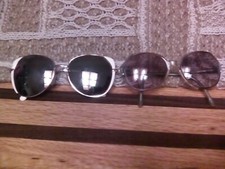 2 Authentic Pair Retro Eyeglasses Oversize Mod Vintage 70s 80s Mirrored Bifocal