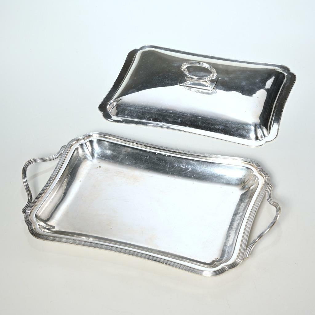 ANTIQUE BARKER ELLIS SILVERPLATE COVERED TRAY, 1906 PINEAPPLE MARK