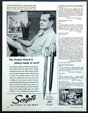 1947 Magazine Cover Illustrator Stevan Dohanos photo Scripto Pencils print ad