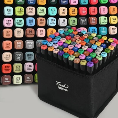 80/set Colors Markers Graphic Drawing Painting Alcohol Art Dual Tip Sketch Pens
