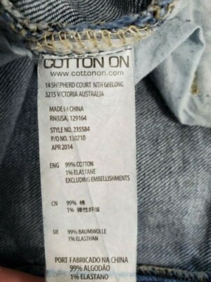 Cotton On Womens Curvy Boyfriend Jeans Denim Distressed High Rise