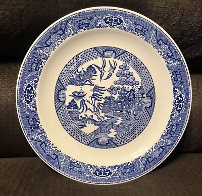 Willow Ware by Royal China Round Platter Cake Plate Blue Willow 12 1/4