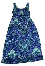 AB Studio Womens Multicolor Sleeveless Square Neck Stretch MIDI Dress XL