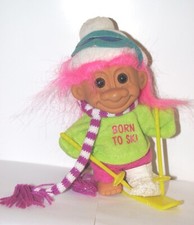 BORN TO SKI SKIER - 5 Russ Troll Doll