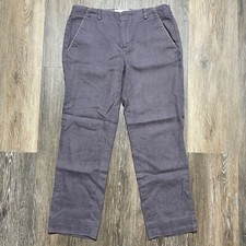 ELEVENSES Anthropologie Grey Linen and Tencel Blend Pants Size 2