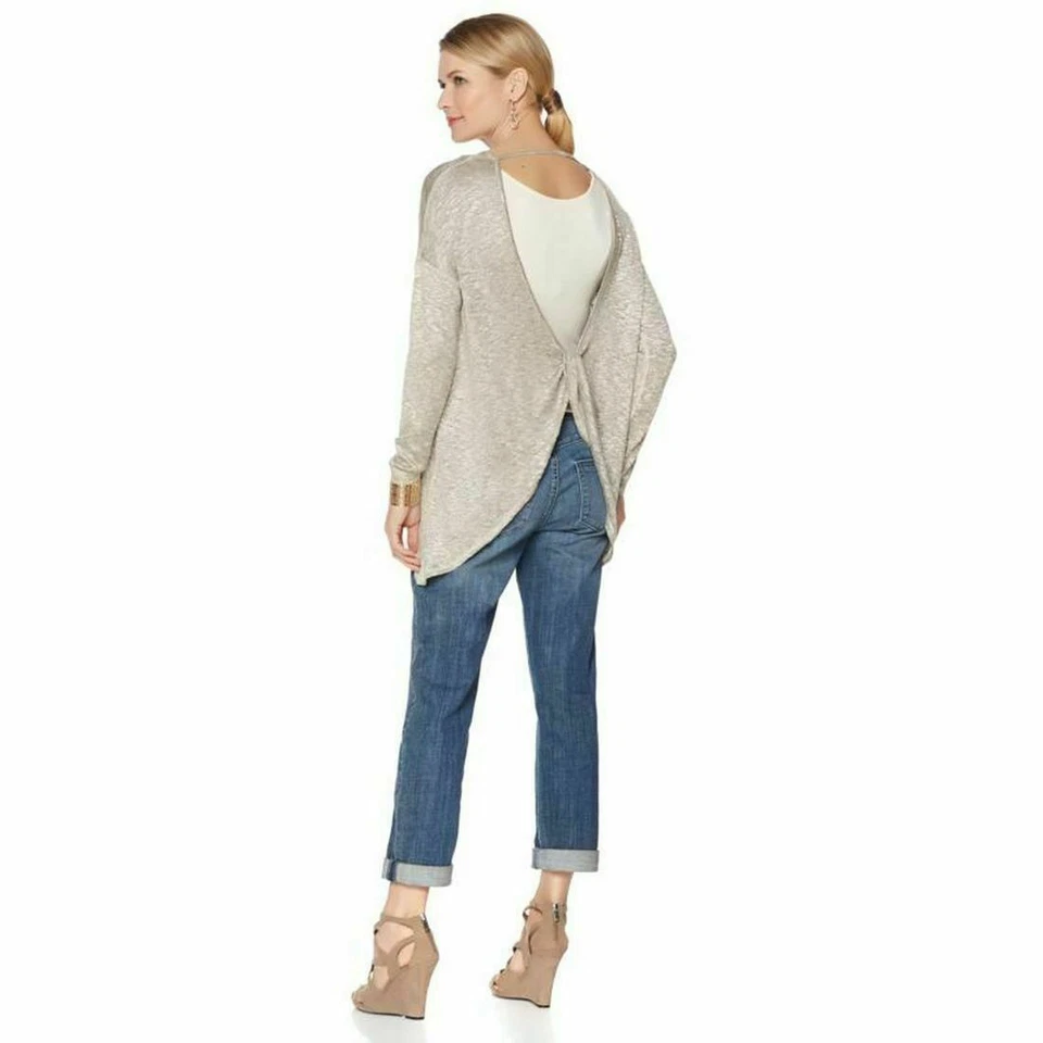 NENE LEAKES, Top trasero retorcido Space Dye con cami, negro, M Foto 2 de 2