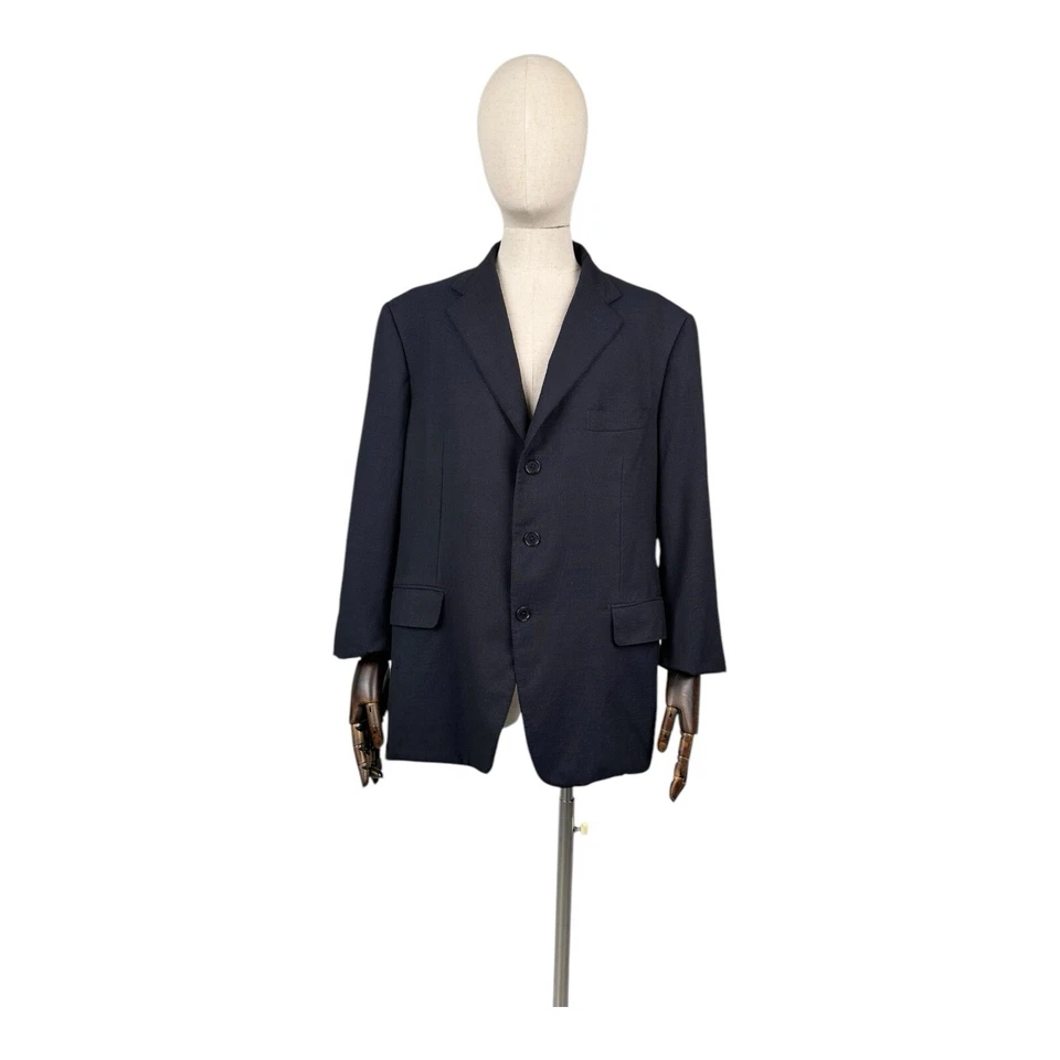  Vintage ISAIA Suit Blazer & Pants Navy 100% Lana Wool Size 56 - Image 2 of 4
