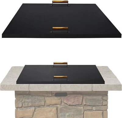 FEBTECH Fire Pit Cover Square ,36x36 in , Linear Drop-in Burner Pan-Fire Pit Snuffer Lid