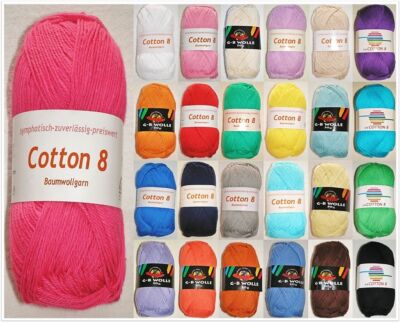 50g COTTON Baumwolle Wolle Strickgarn Häkelgarn Stricken Häkeln GP  31,80€/1kg