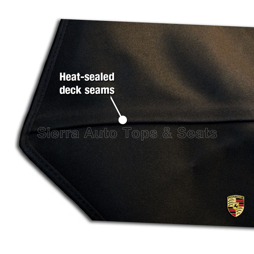 Se adapta a: Porsche 944/968 1989-1995 - techo convertible, 2 piezas, tela alemana negra Foto 3 de 4