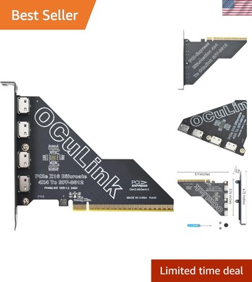Durable PCIe to Oculink Adapter - Ultra-Fast Transfer for eGPU & NVMe Devices
