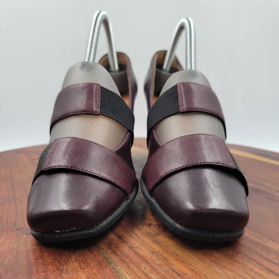 Zapatos de tacón Audley London para mujer 37/6,5 púrpura cuero negro Mary Jane Foto 2 de 4