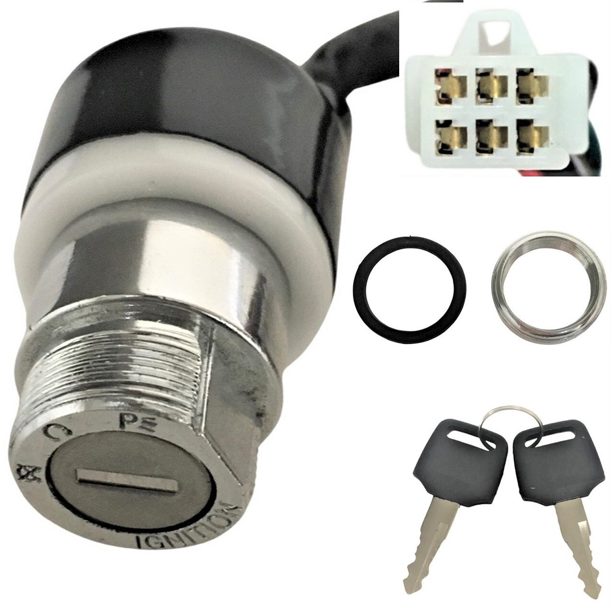 山電気 Ignition Key Switch for many Chinese ATV's Dirt Bikes 6 Wire in 6