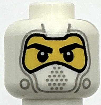 Lego New White Minifigure Head Dual Sided Balaclava w/ Light Bluish Gray Details
