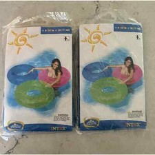 VINTAGE New 2007 Intex The Wet Set Inner Tube Pool Blue Round 36" - Set Of Two