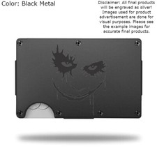 Custom "BATMAN DARK KNIGHT JOKER" Laser Engraved Wallet - Pick A Wallet Color