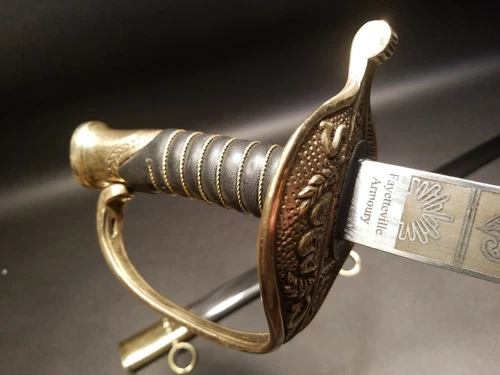 Antique Style Fayetteville Armory Civil War Officers Confederate CS Sword