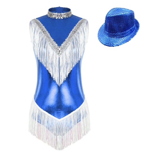 Mujer Body Brillante Traje de Baile Baile Competición Leotardo Con Sombrero Jazz - Imagen 28 de 81