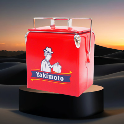Yakimoto 14Qt Old Fashioned Metal Picnic Cooler,Outdoor Drink Cooler for Party