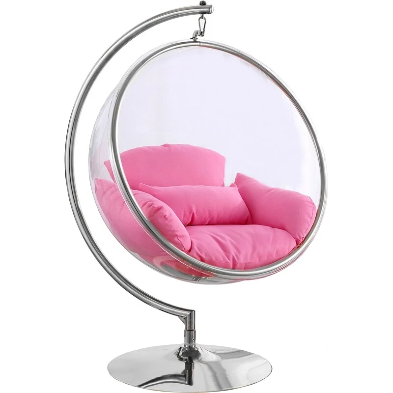 Meridian Furniture Luna Fabric Acrylic Swing Bubble Accent Chair