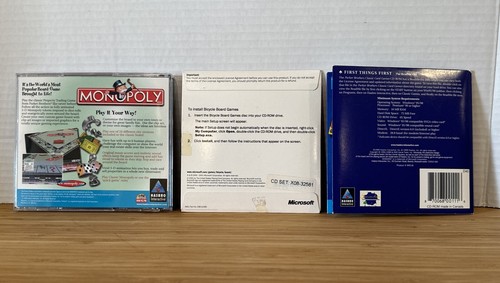 Vintage PC Spiele 1999 Monopoly Parker Brothers Karte 2001 Fahrrad Brettspiele - Bild 2 von 9
