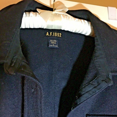 A.F.1892 dunkelblau Langarm Wollmischung Hemd Stil Jacke-Größe L-EUC - Bild 1 von 5