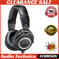Image of Audio Technica ATHM50X Black Studio Monitor Headphones + Case & Cables ATH-M50X