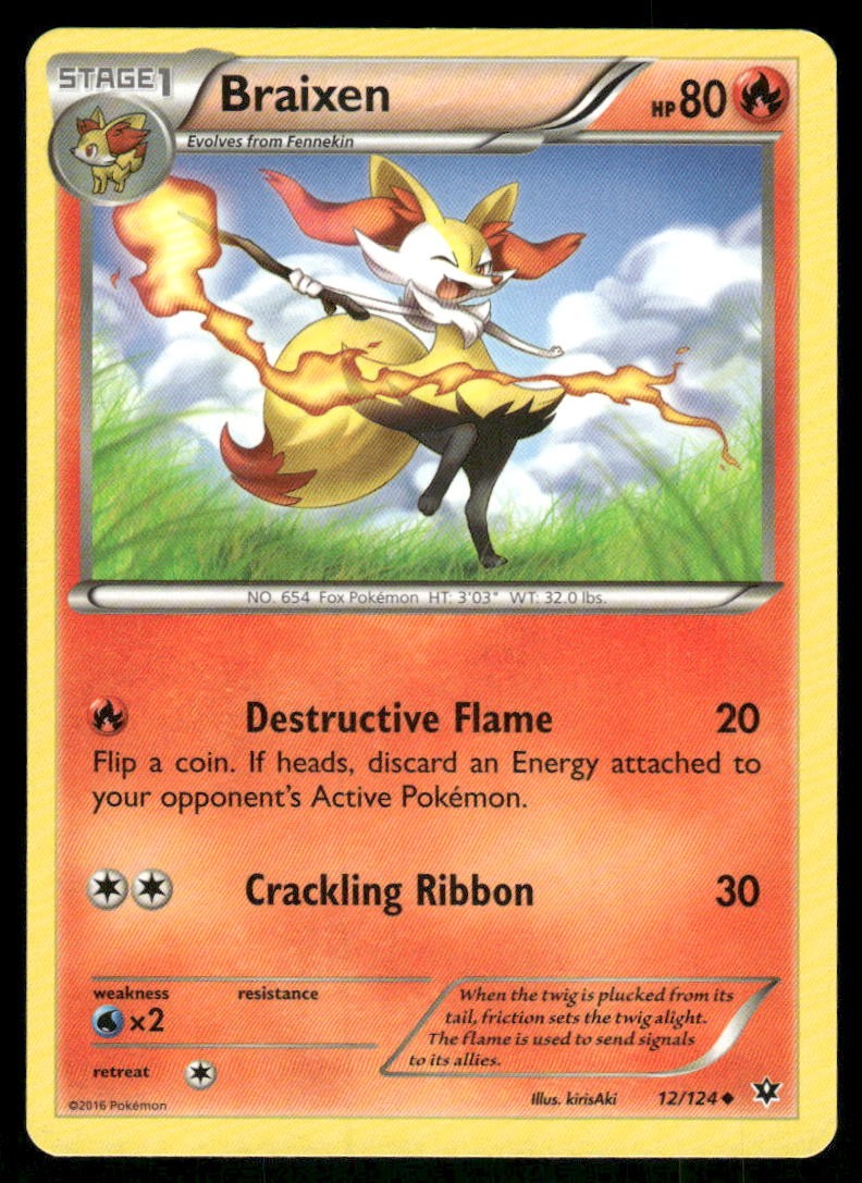Braixen 12/124 Uncommon Fates Collide Pokemon Near Mint