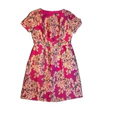 Adrianna Papell Womens Dress Sz 8 Pink Brocade Special Occasion Event Flattering