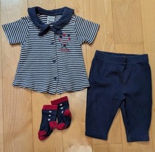 Vintage Oshkosh B Gosh Girls Collared Shirt Set Embroidered Stars Size 3-6 M