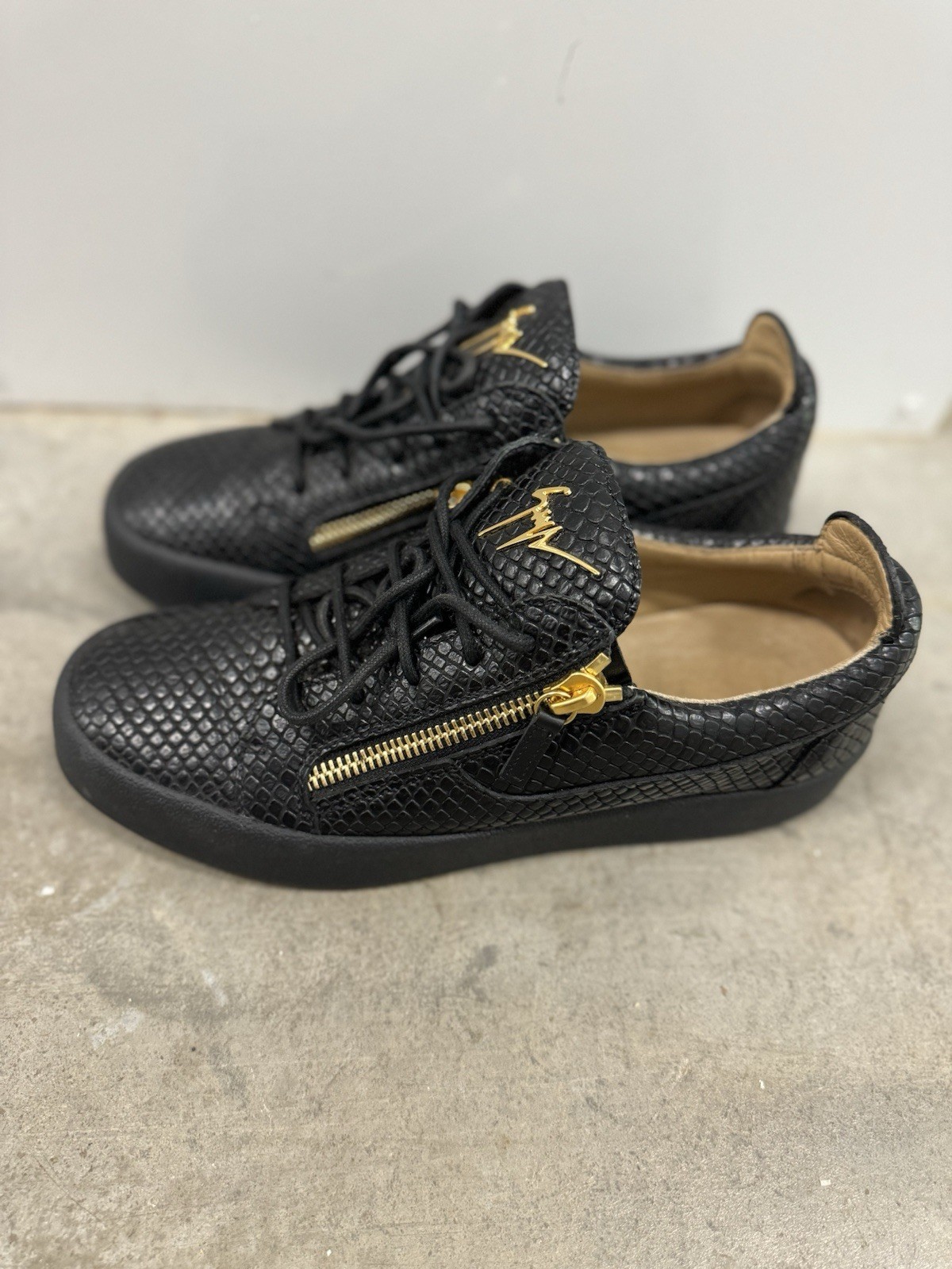 Giuseppe Zanotti Double Zip Python Leather Low Sn… - image 1